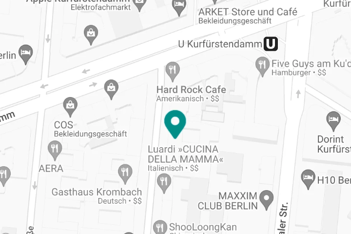 Map view of the address Meinekestraße 26 in Berlin