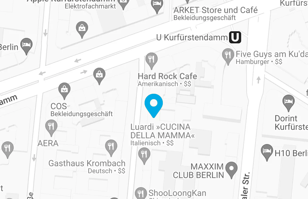 Map view of the address Meinekestraße 26 in Berlin